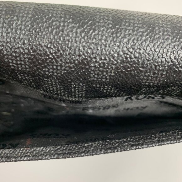 Michael Kors Large MK Signature Fulton Flap Continental Wallet Black PVC - Picture 5 of 14